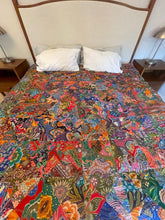Load image into Gallery viewer, Handmade Reversible Batik Quilt Blanket / Throw - TR0044 - Queen and King Bed Size 87&quot;x87&quot;