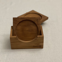 Load image into Gallery viewer, Handmade Teak Wood Coaster Set of Four - Square