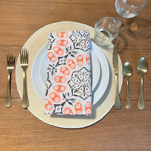 Batik Cloth Napkin Set of Four - Autumn Coral