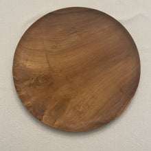 Load image into Gallery viewer, Handmade teak wood round plate 15.75 inches width