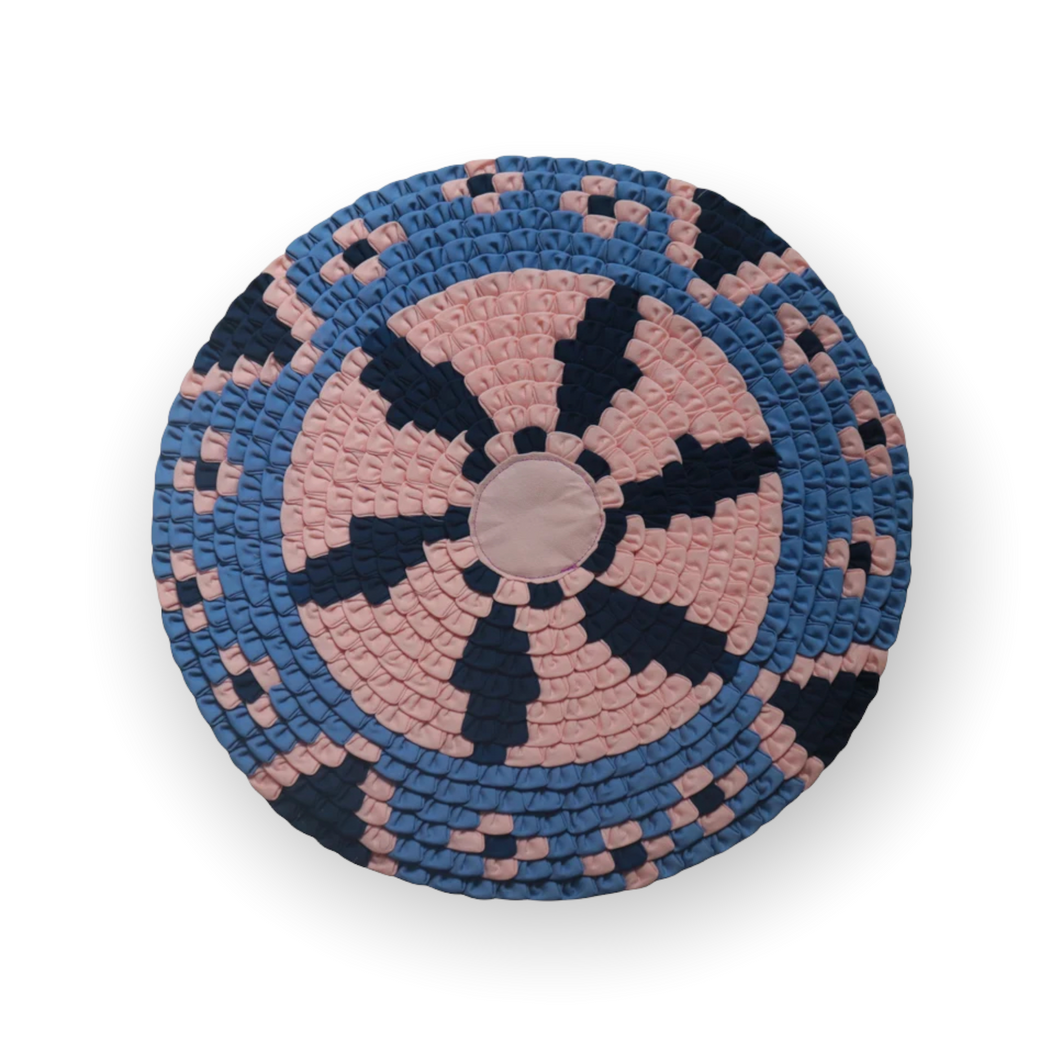Patchwork Circle Wall Hanging Fabric Art Wall Decor Hand Sewn 20