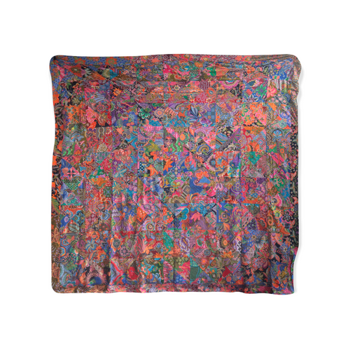 Handmade Reversible Batik Quilt Blanket / Throw - TR0039 - Queen and King Bed Size 87