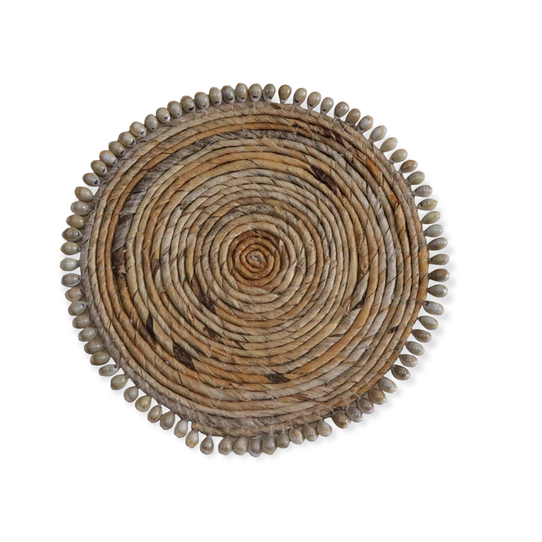 Placemats Banana Leaves & Seashells - Set of Two