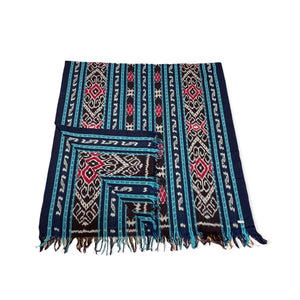 Ikat Blanket Throw, Blue, Handwoven in Indonesia