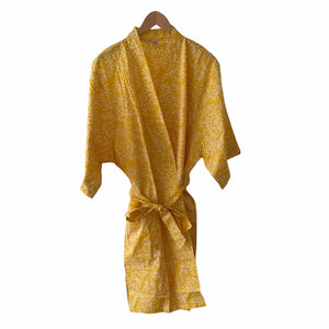 Handmade Batik Robe/ Kimono - Cotton - Twig