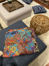 Load image into Gallery viewer, Handmade Reversible Batik Quilt Blanket / Throw - Calming Blue