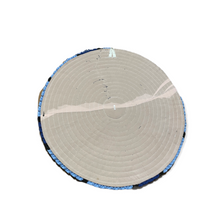 Load image into Gallery viewer, Patchwork Circle Wall Hanging Fabric Art Wall Decor Hand Sewn 20&quot; - Blue