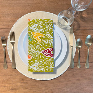 Batik Cloth Napkin Set of Four - Taro Leaf