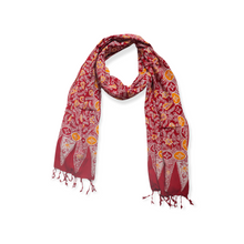 Load image into Gallery viewer, Handmade Batik Scarf - Cotton - Foliage in Red