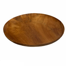 Load image into Gallery viewer, Handmade teak wood round plate 15.75 inches width