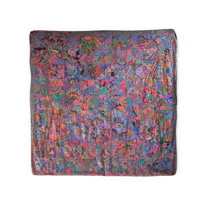 Handmade Reversible Printed Batik Quilt Blanket / Throw - TR0046 - Size 87"x87"