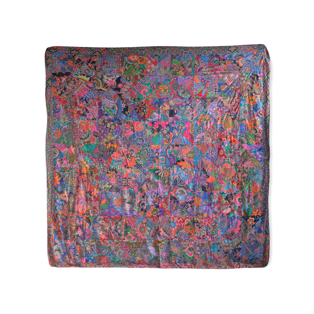 Handmade Reversible Printed Batik Quilt Blanket / Throw - TR0046 - Size 87