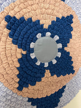 Load image into Gallery viewer, Patchwork Circle Wall Hanging Fabric Art Wall Decor Hand Sewn 20&quot; - Blue &amp; Pink