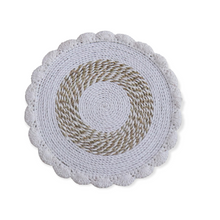 Load image into Gallery viewer, Extra Large Placemats Seagrass &amp; Lace 16.9&quot; - Set of Two