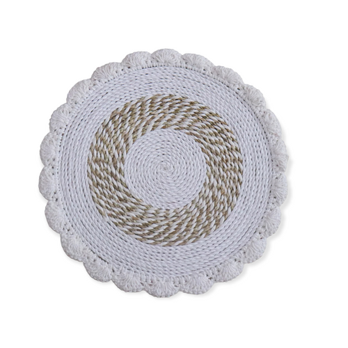 Extra Large Placemats Seagrass & Lace 16.9