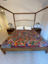 Load image into Gallery viewer, Handmade Reversible Batik Quilt Blanket / Throw - TR0044 - Queen and King Bed Size 87&quot;x87&quot;