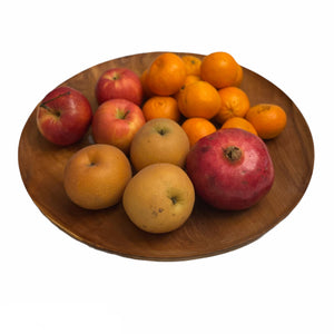 Handmade teak wood round plate 15.75 inches width