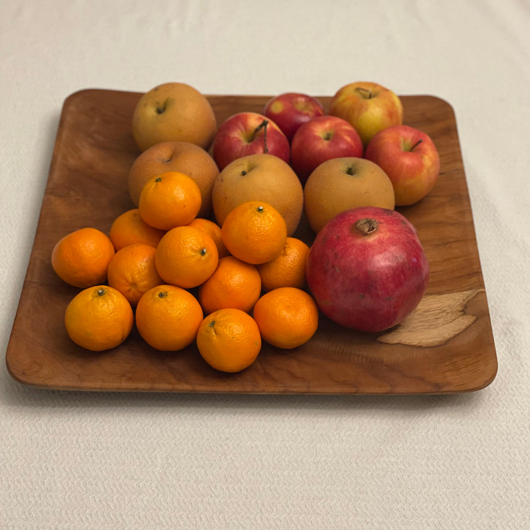 Handmade Teak Wood Square Plate 15.75inches