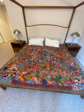 Load image into Gallery viewer, Handmade Reversible Batik Quilt Blanket / Throw - TR0044 - Queen and King Bed Size 87&quot;x87&quot;