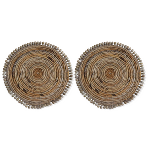 Placemats Banana Leaves & Seashells - Set of Two