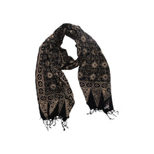 Load image into Gallery viewer, Batik Gili Face Covering &amp; Scarf Set - Hibiscus in Brown
