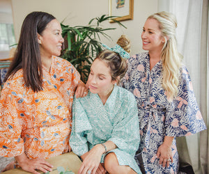 Handmade Batik Robe/ Kimono - Cotton - Royalty