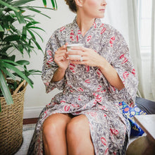Load image into Gallery viewer, Handmade Batik Robe/ Kimono - Cotton - Bouquet