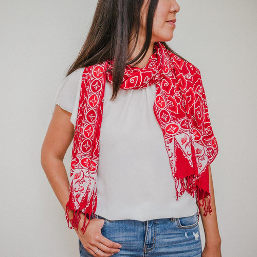 Batik Scarf - Cotton - Storm