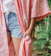 Load image into Gallery viewer, Handmade Batik Robe/ Kimono - Cotton - Wildflower