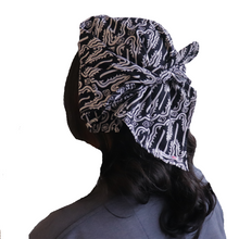 Load image into Gallery viewer, Batik Bandana - Lyrical in Black and White