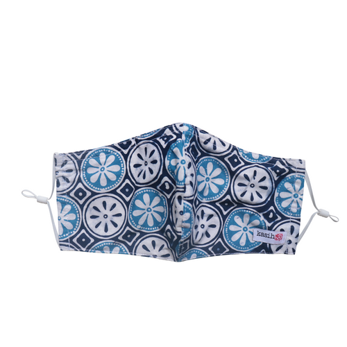 Hand Dyed Indonesia Batik Face Mask Three Layers 100% Cotton with Nose Wire Filter Pocket Soft Elastic Band D0102