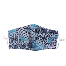 Load image into Gallery viewer, Hand Dyed Indonesia Batik Face Mask Three Layers 100% Cotton with Nose Wire Filter Pocket Soft Elastic Band D0105