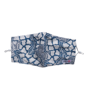 Hand Dyed Indonesia Batik Face Mask Three Layers 100% Cotton with Nose Wire Filter Pocket Soft Elastic Band D0108