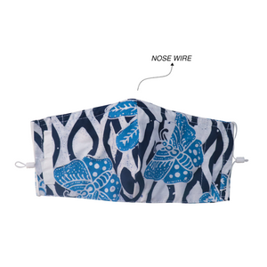 Gili Collection Batik Face Covering - Seashell Butterfly