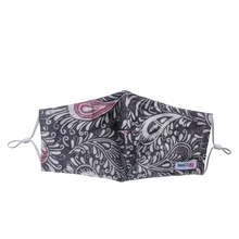 Load image into Gallery viewer, Hand Dyed Indonesia Batik Face Mask Three Layers 100% Cotton with Nose Wire Filter Pocket Soft Elastic Band D0107