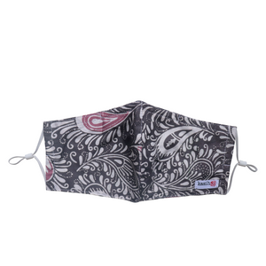 Hand Dyed Indonesia Batik Face Mask Three Layers 100% Cotton with Nose Wire Filter Pocket Soft Elastic Band D0107