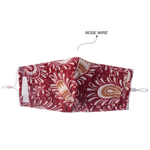 Load image into Gallery viewer, Gili Collection Batik Face Covering - Teardrop in Red