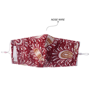 Gili Collection Batik Face Covering - Teardrop in Red