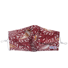 Load image into Gallery viewer, Hand Dyed Indonesia Batik Face Mask Three Layers 100% Cotton with Nose Wire Filter Pocket Soft Elastic Band D0106