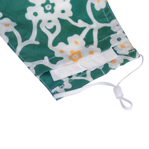 Gili Collection Batik Face Covering - Cucumber Flower Green