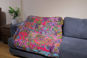 Handmade Reversible Batik Quilt Blanket / Throw - TR0051