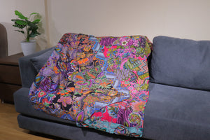 Handmade Reversible Batik Quilt Blanket / Throw - TR0051