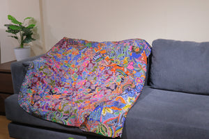Handmade Reversible Batik Quilt Blanket / Throw - TR0061
