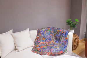 Handmade Reversible Batik Quilt Blanket / Throw - TR0061