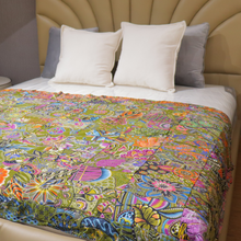Load image into Gallery viewer, Handmade Reversible Batik Quilt Blanket / Throw - TR0056