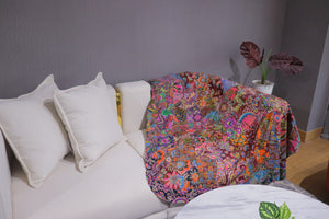 Handmade Reversible Batik Quilt Blanket / Throw - TR0053