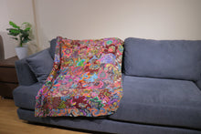 Load image into Gallery viewer, Handmade Reversible Batik Quilt Blanket / Throw - TR0054
