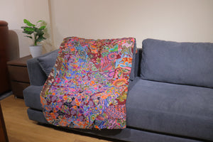 Handmade Reversible Batik Quilt Blanket / Throw - TR0054
