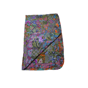 Handmade Reversible Batik Quilt Blanket / Throw - TR0056