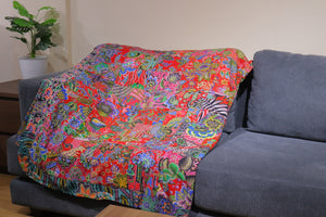Handmade Reversible Batik Quilt Blanket / Throw - TR0060